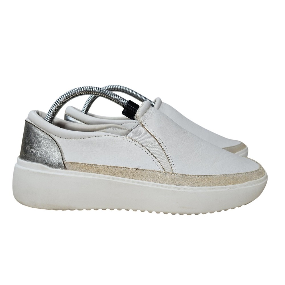 Vionic Kearny Shoes‎ Womens Size 9 White Silver Slip On Platform Comfort Casual